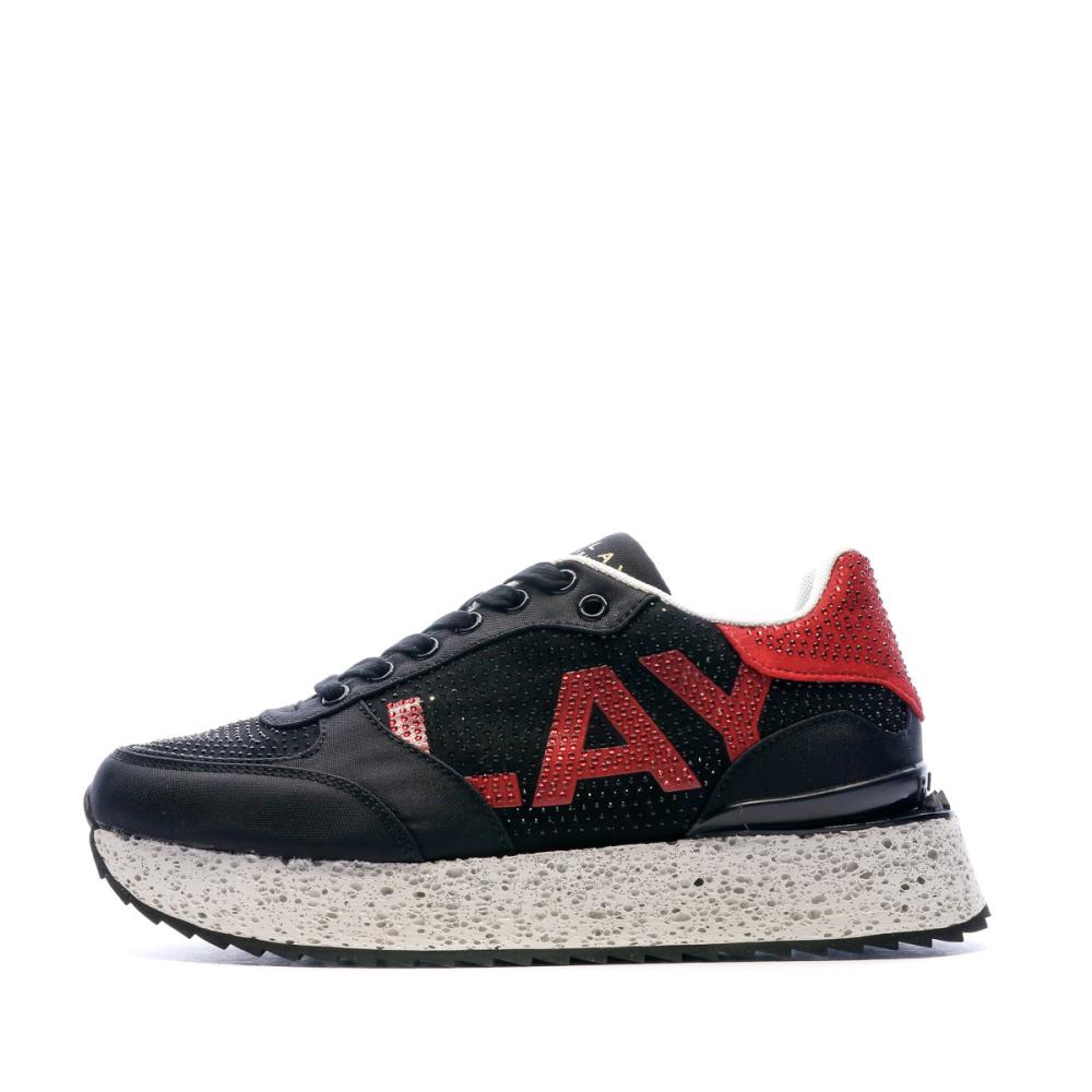 Baskets Noir/Rouge Femme Replay Penny pas cher