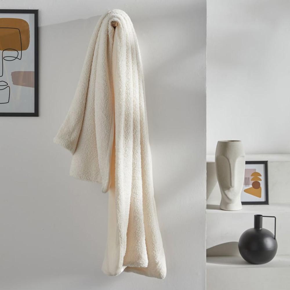 Plaid Bouclette Polaire Blanc Today Plaid 125x150 cm vue 2
