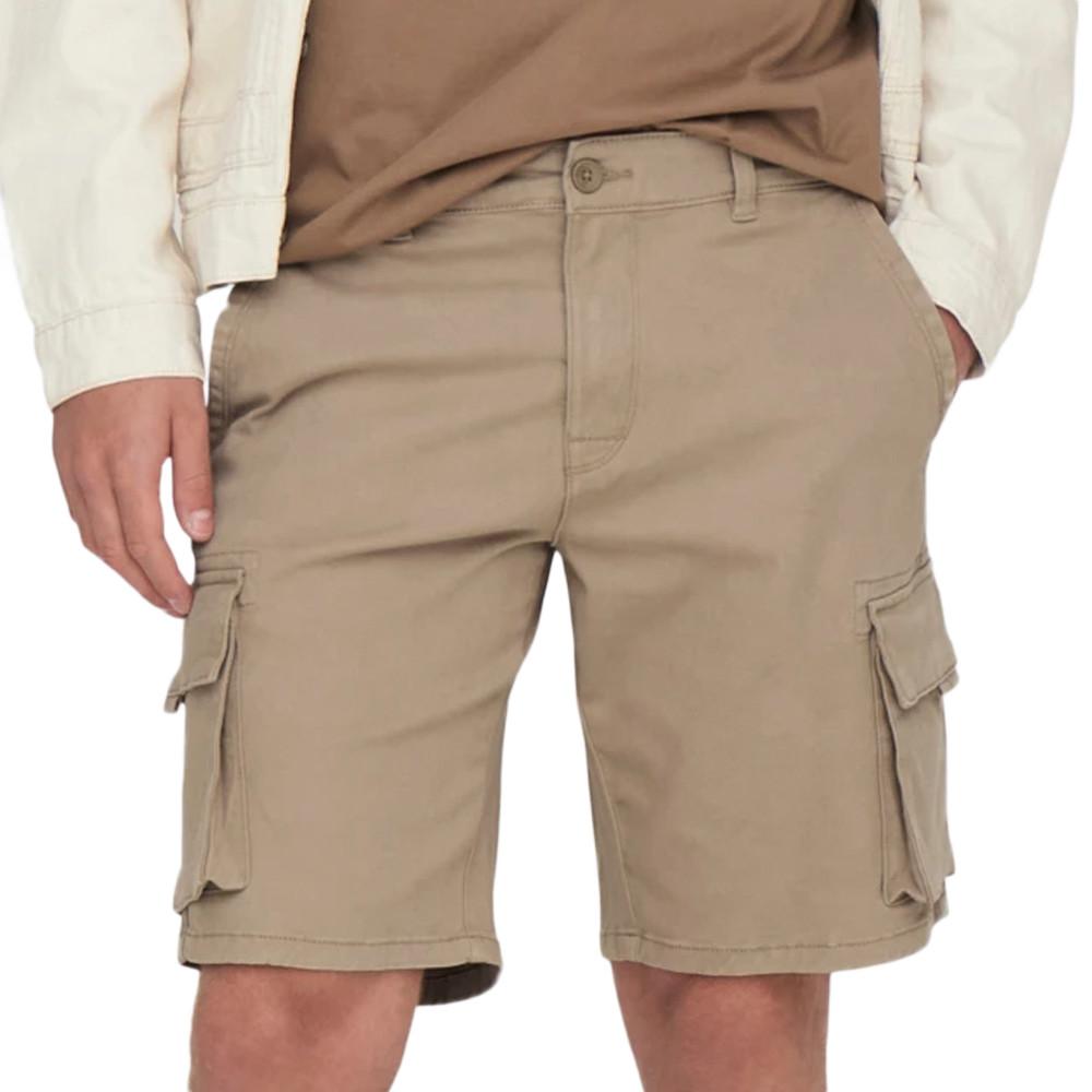 Short Beige Homme Only & Sons Cargo 4564 pas cher