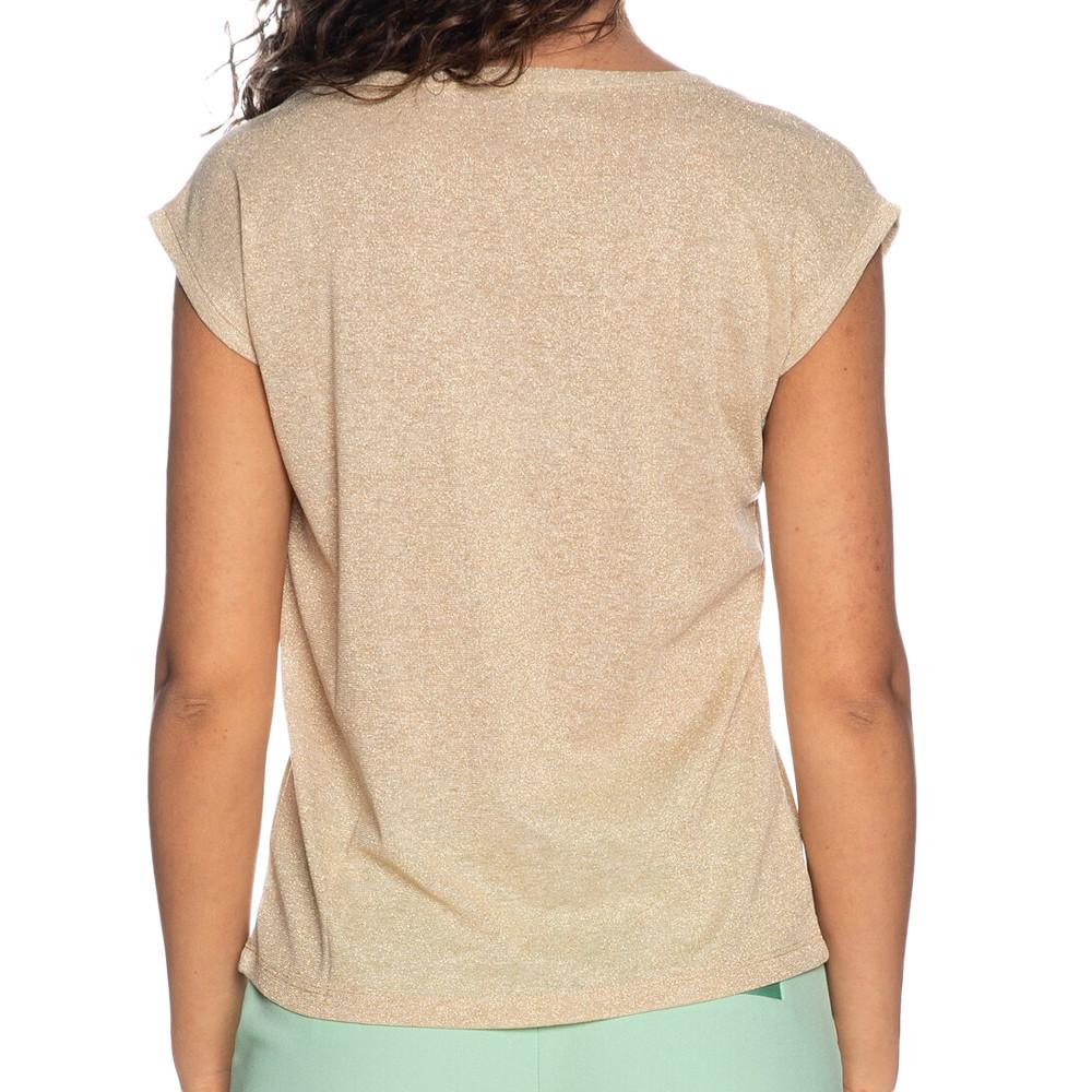 T-shirt Doré Brillant Femme Only Silvery vue 2