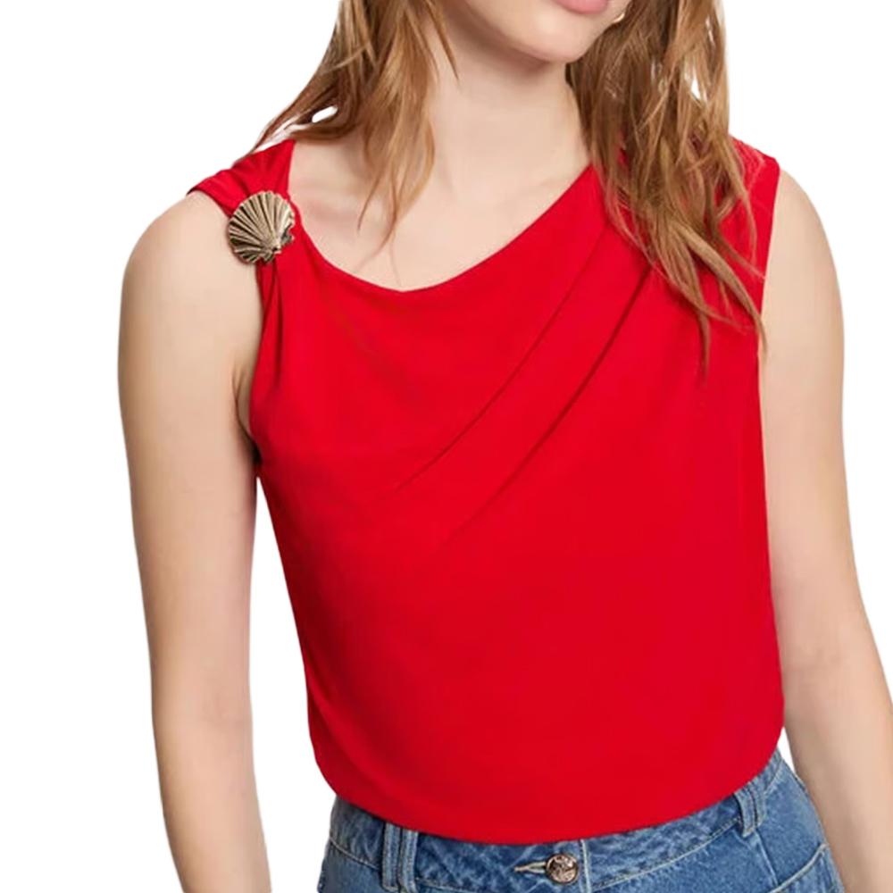 Morgan Women’s Red T-Shirt with Embellishment affordable