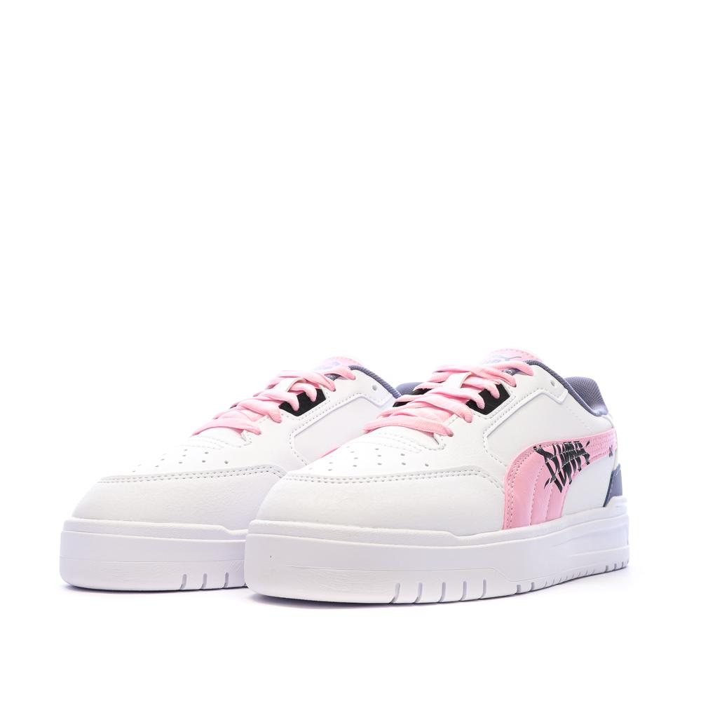 Baskets Blanc/Mauve/Rose Fille Puma Shuffle Downtown vue 6