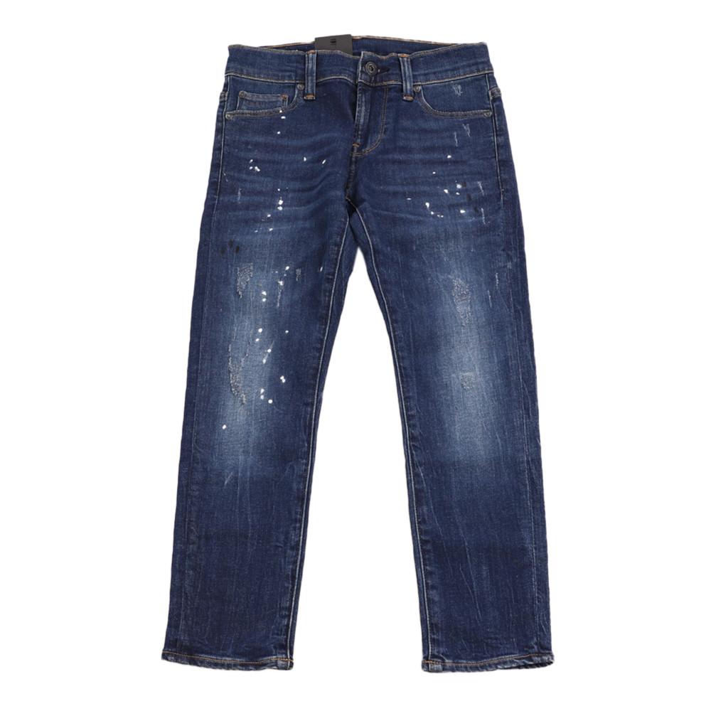 Jean Skinny Bleu Foncé Garçon G-Star Kids 3301 pas cher