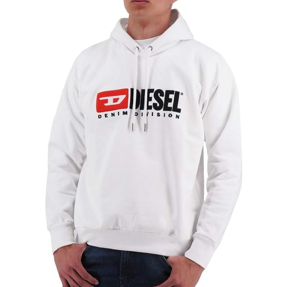 Sweat à Capuche Blanc Homme Diesel Male pas cher