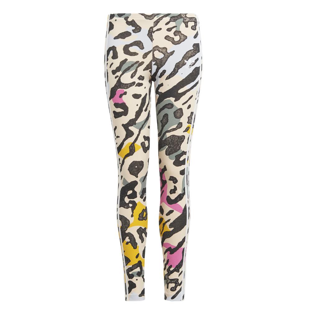 Legging Blanc/Noir à Imprimés Fille Adidas IB8604 pas cher