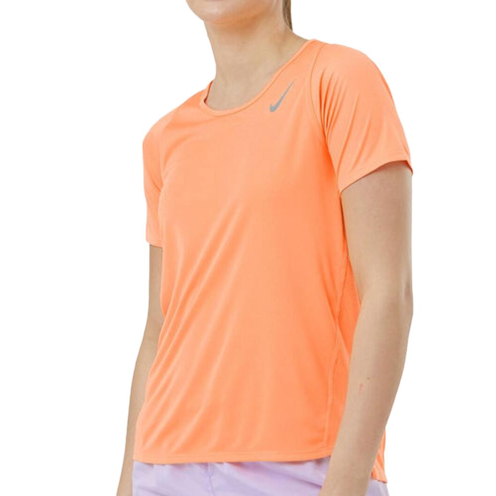 T-shirt Orange Fluo Femme Nike Race Top pas cher
