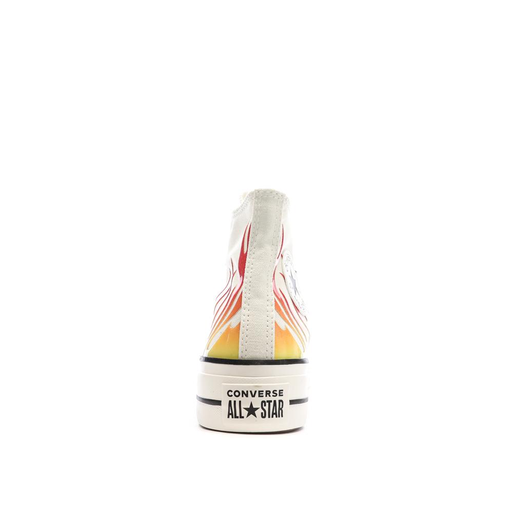 Baskets Blanches/Orange Femme Converse All Star Lift vue 3