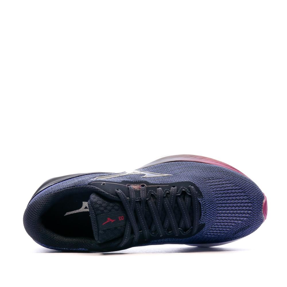 Chaussures de Running Rose/Marine Femme Mizuno Wave Skyrise 3 vue 4