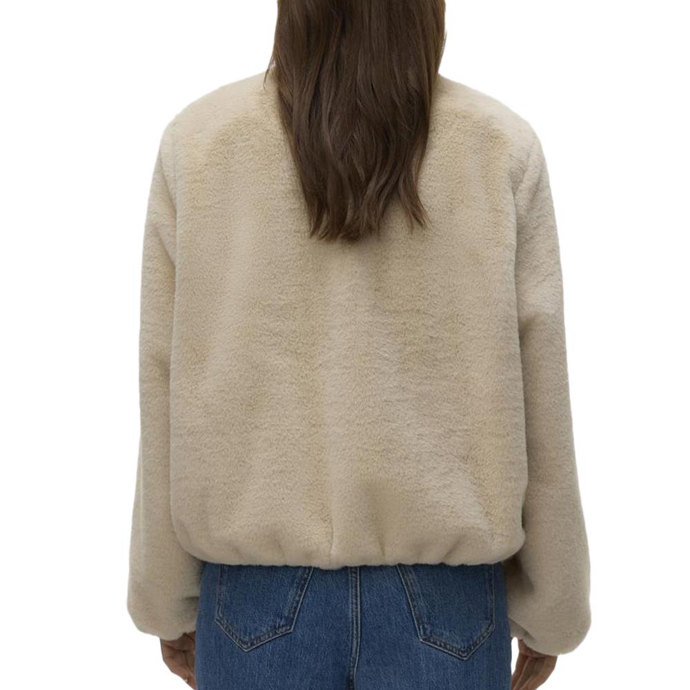 Veste Fausse Fourrure Beige Femme Vero Moda Jaliga vue 2