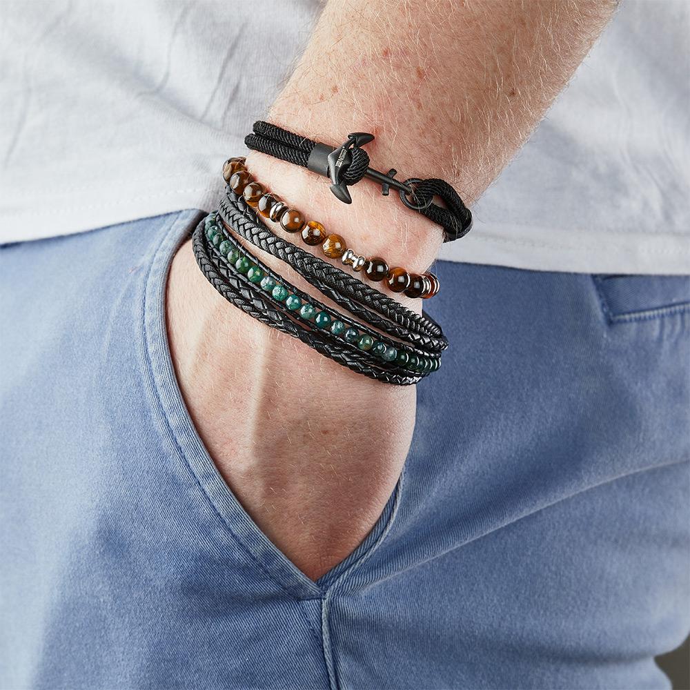 Bracelets Noir Geographical Norway Tresse Onyx vue 3