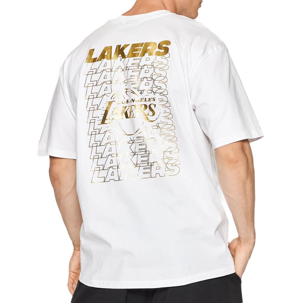 T-shirt Blanc Homme New Era Los Angeles Lakers NBA vue 2