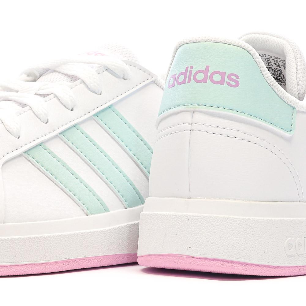 Baskets Blanc/Vert Fille Adidas Grand Court 2.0 vue 7