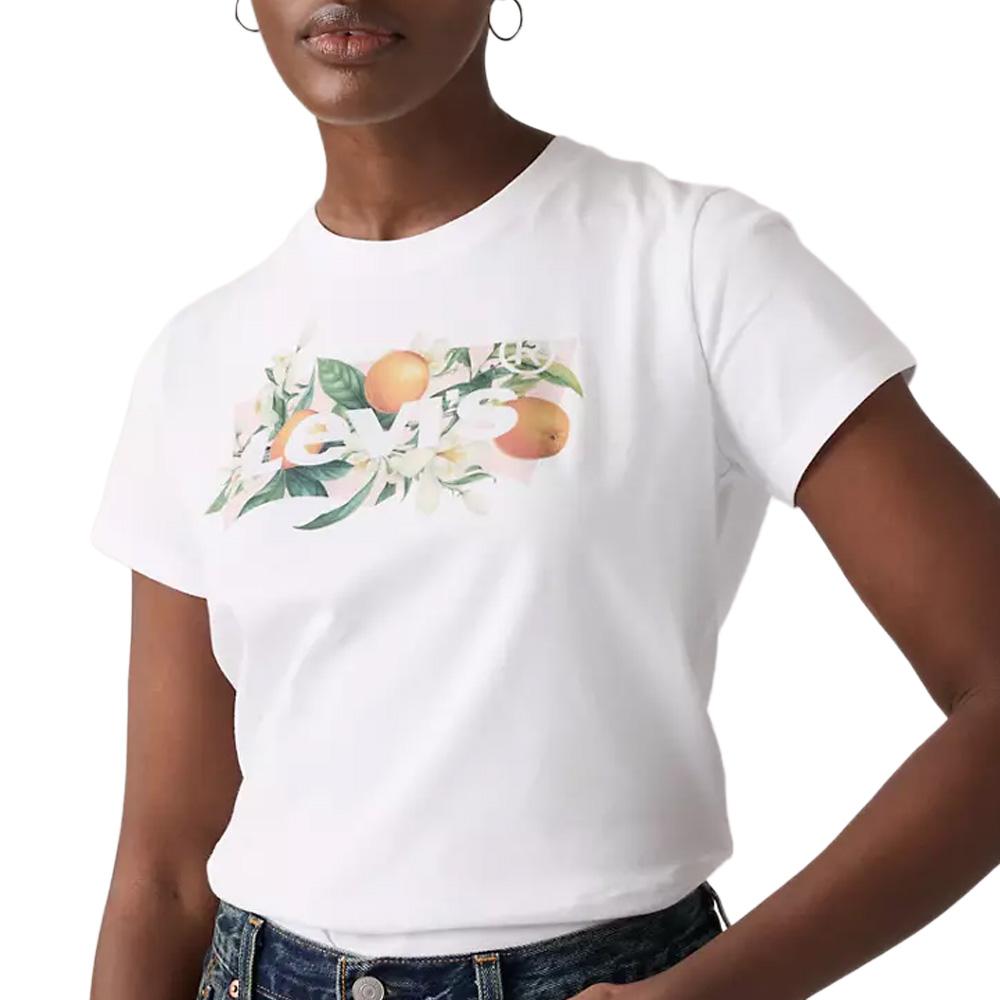 T-shirt Blanc Femme Levi's The Perfect Tee 17369 pas cher