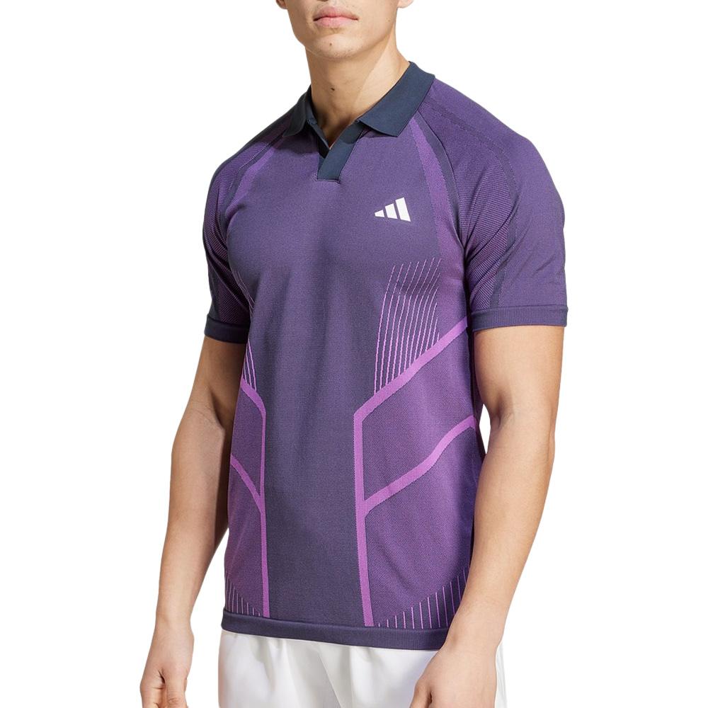 Polo Violet Homme Adidas Seam pas cher