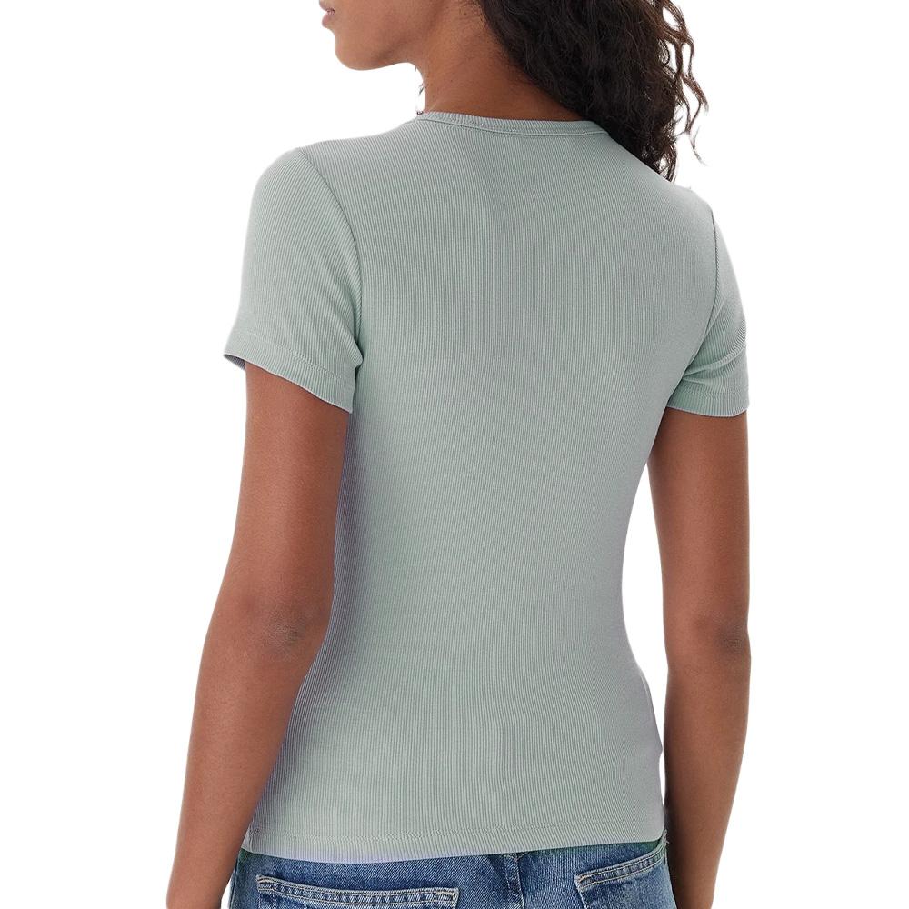 T-Shirt Vert Femme Tommy Hilfiger Badge vue 2