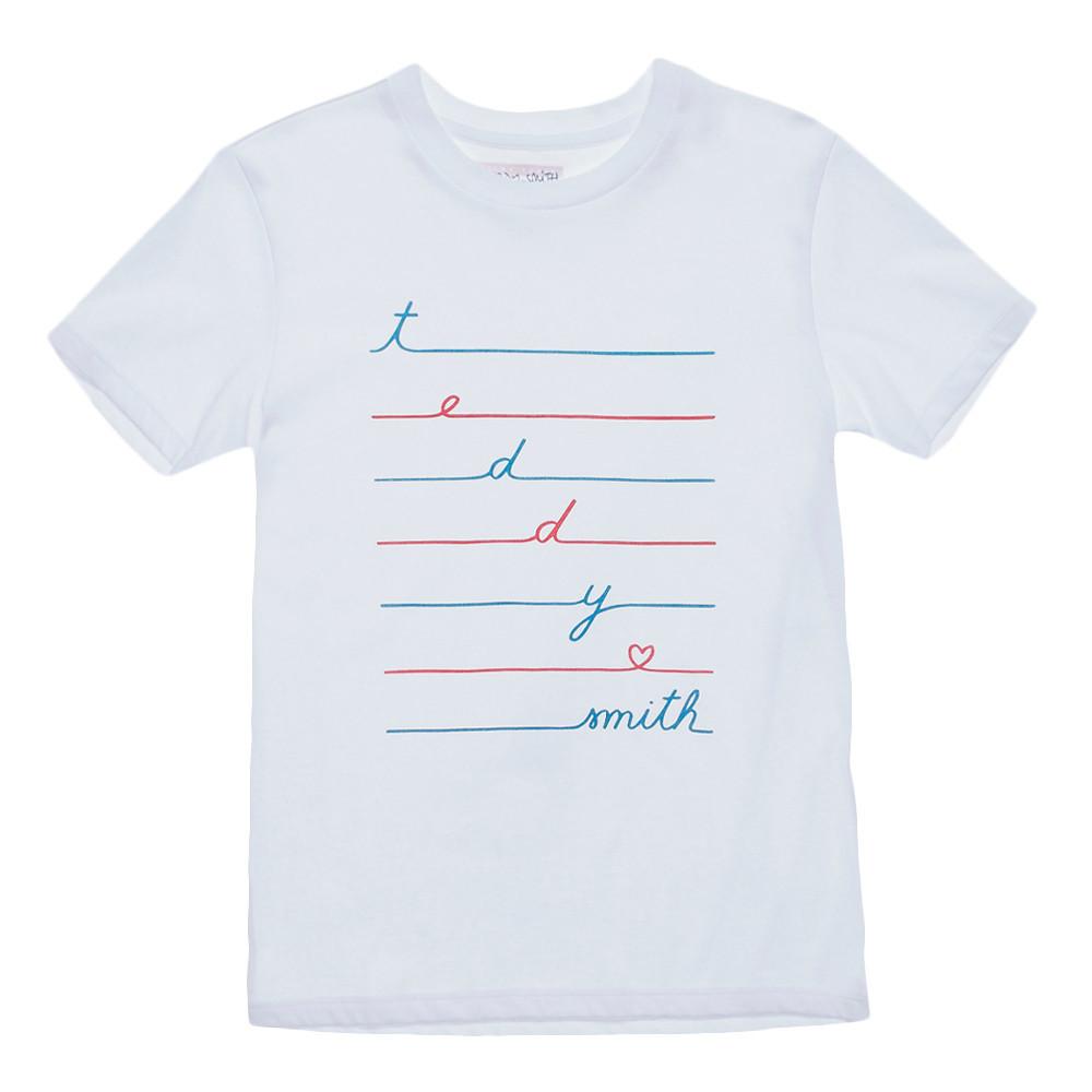 T-shirt Blanc Fille Teddy Smith Line pas cher
