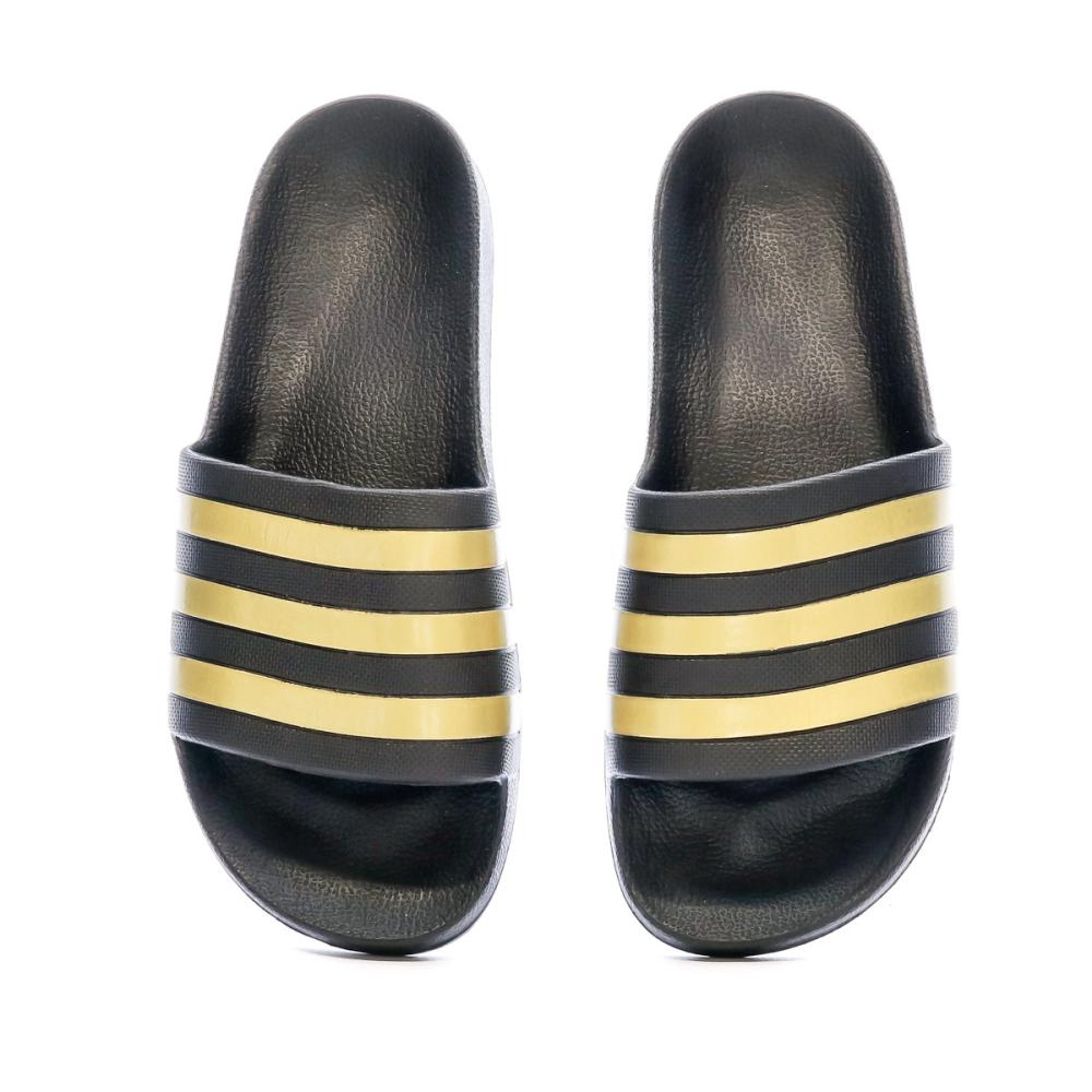 Claquettes Noir/Doré Homme Adidas Adilette Aqua vue 3