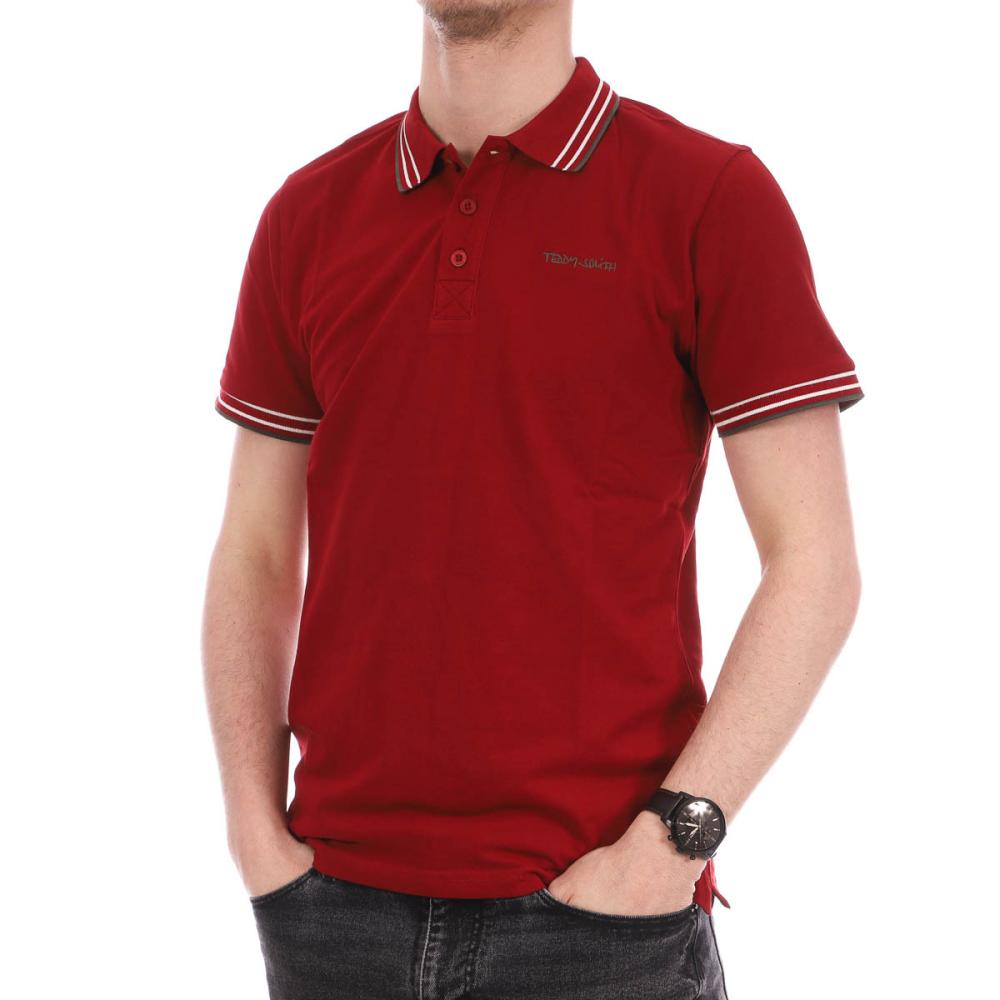 Polo Rouge Carmin Homme Teddy Smith Pasian pas cher