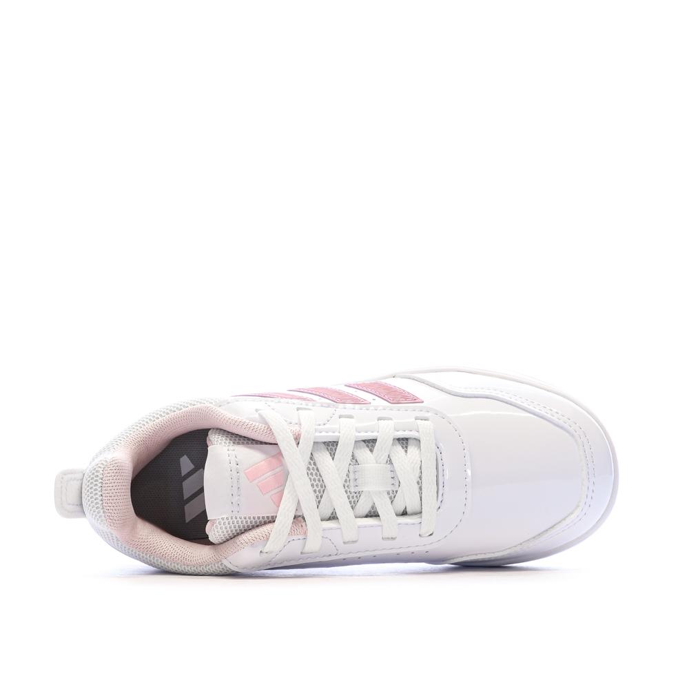 Baskets Blanc/Rose Enfant Adidas Tensaur vue 4