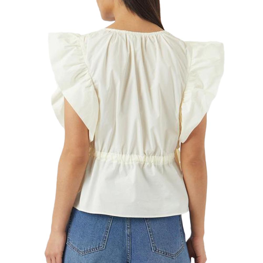 Blouse Blanc Femme YAS 26037290 vue 2