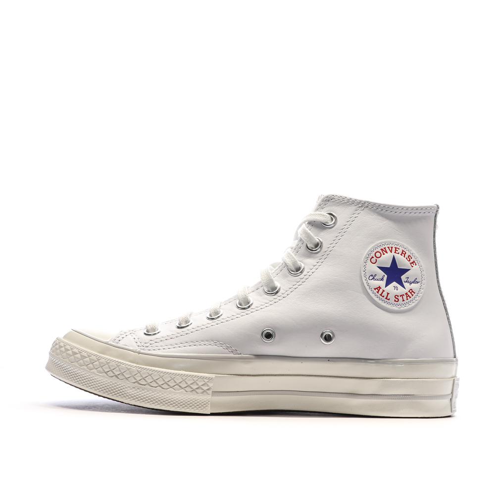 Baskets Blanches Homme Converse Chuck 70 Leather pas cher