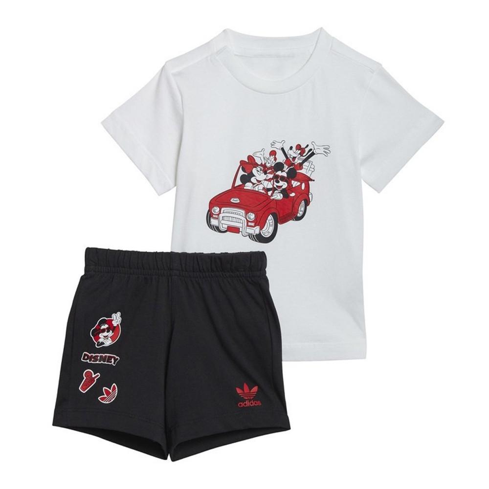 Ensemble Blanc/Noir Garçon Adidas Short Tee Set pas cher