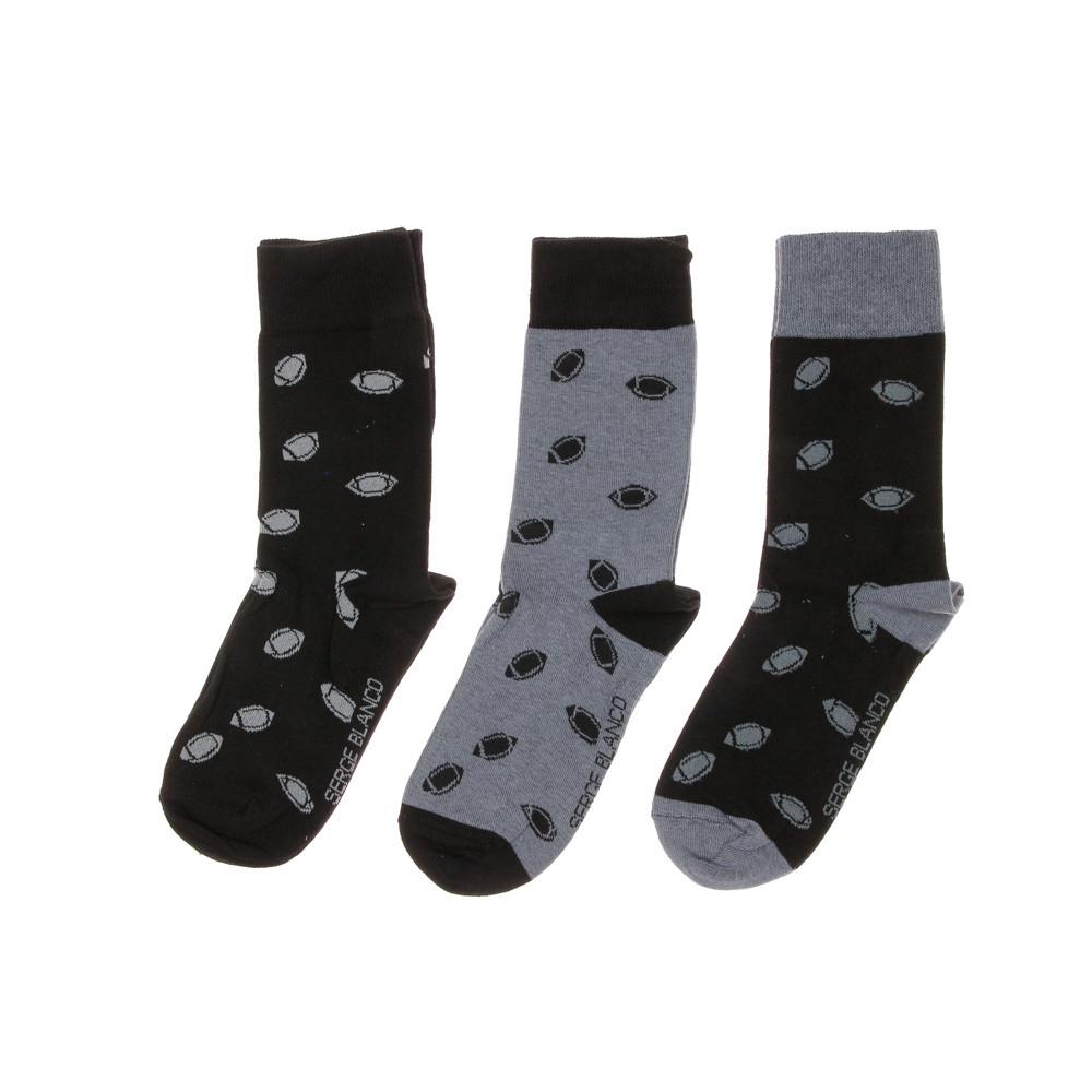 x3 paires de chaussettes Noir/gris Homme Serge Blanco 0BG pas cher