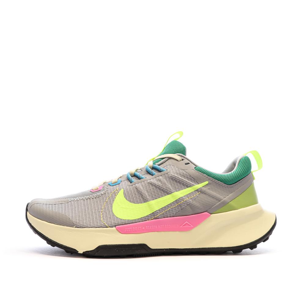 Chaussures de trail Gris/Jaune/Rose Femme Nike Juniper pas cher