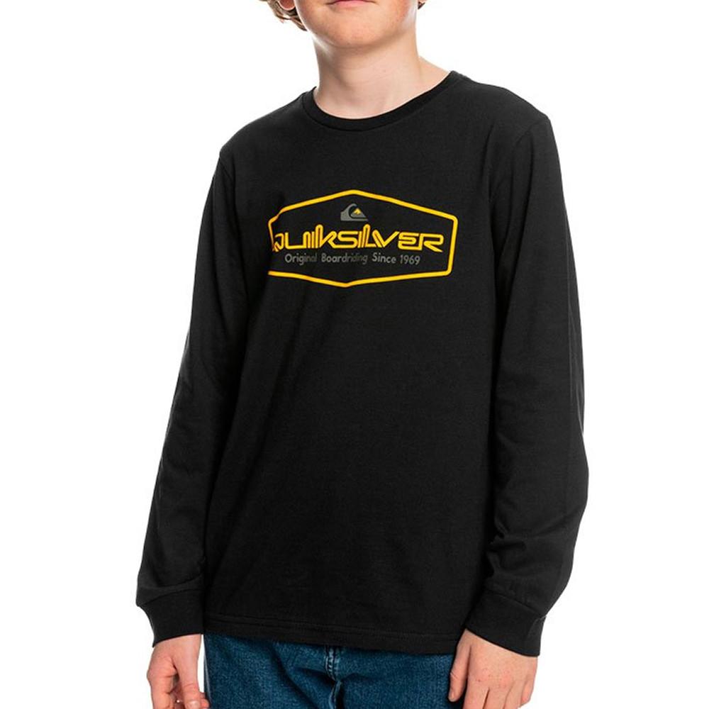 T-shirt Manches Longue Noir Garçon Quiksilver Omni lockup pas cher
