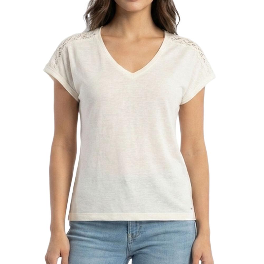 Camiseta blanca de mujer Morgan Fantaisiess barato