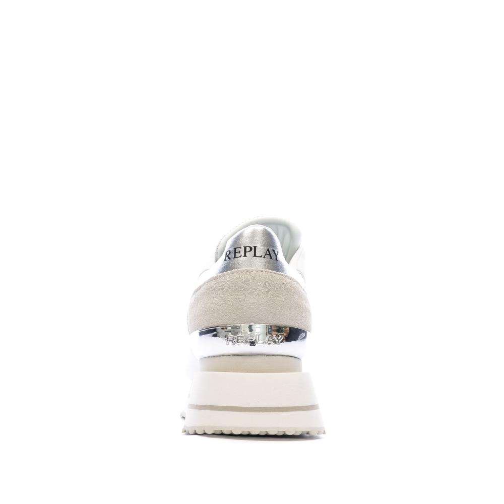 Baskets Blanche Femme Replay Lucile Glam vue 3