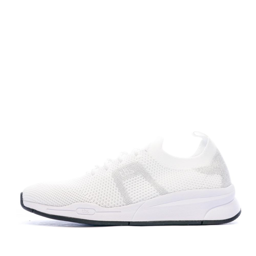 Baskets Blanche/Argent Femme TBS Calinee pas cher