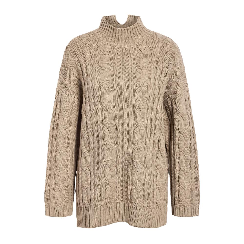 Pull en Maille Beige Femme Noisy May Knit Tunic pas cher
