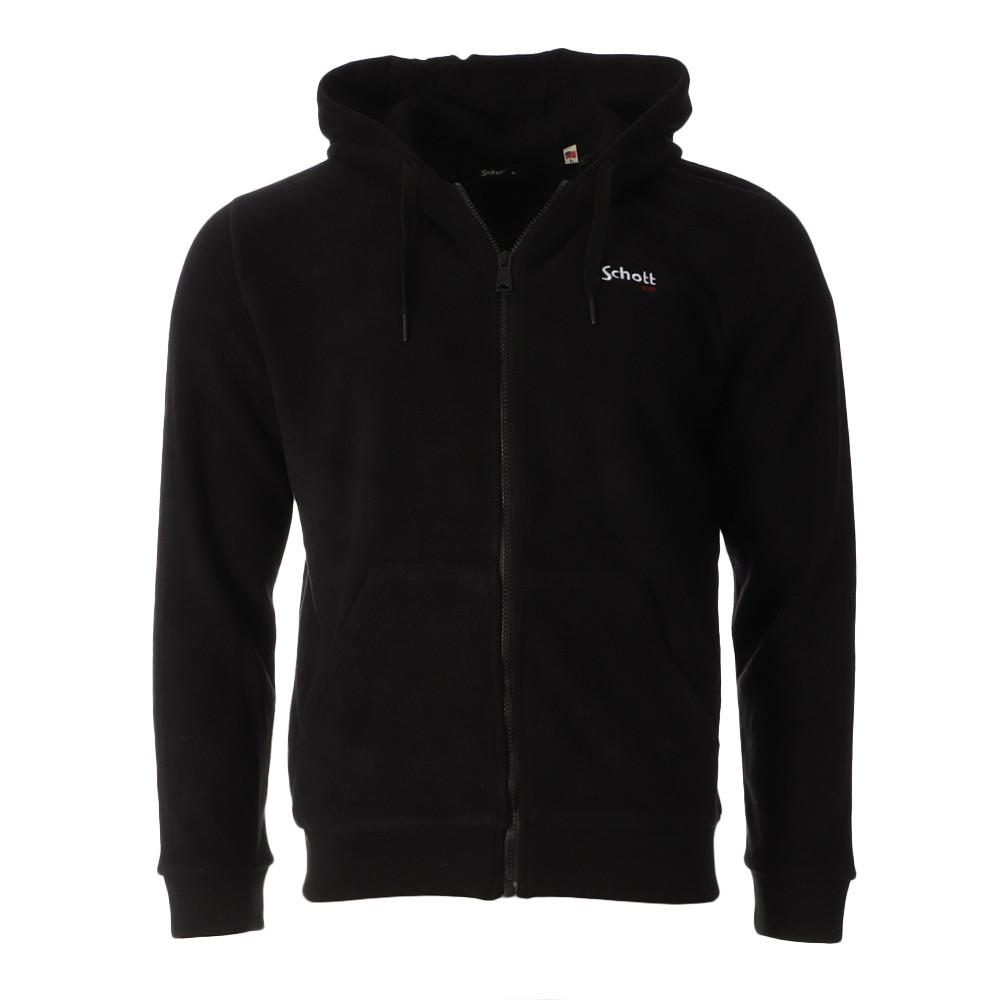 Sweat Zippé Noir Homme Schott Hood pas cher