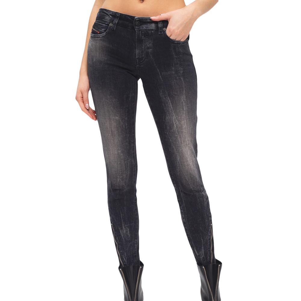 Jean Slim Low Noir femme Diesel D-jevel pas cher