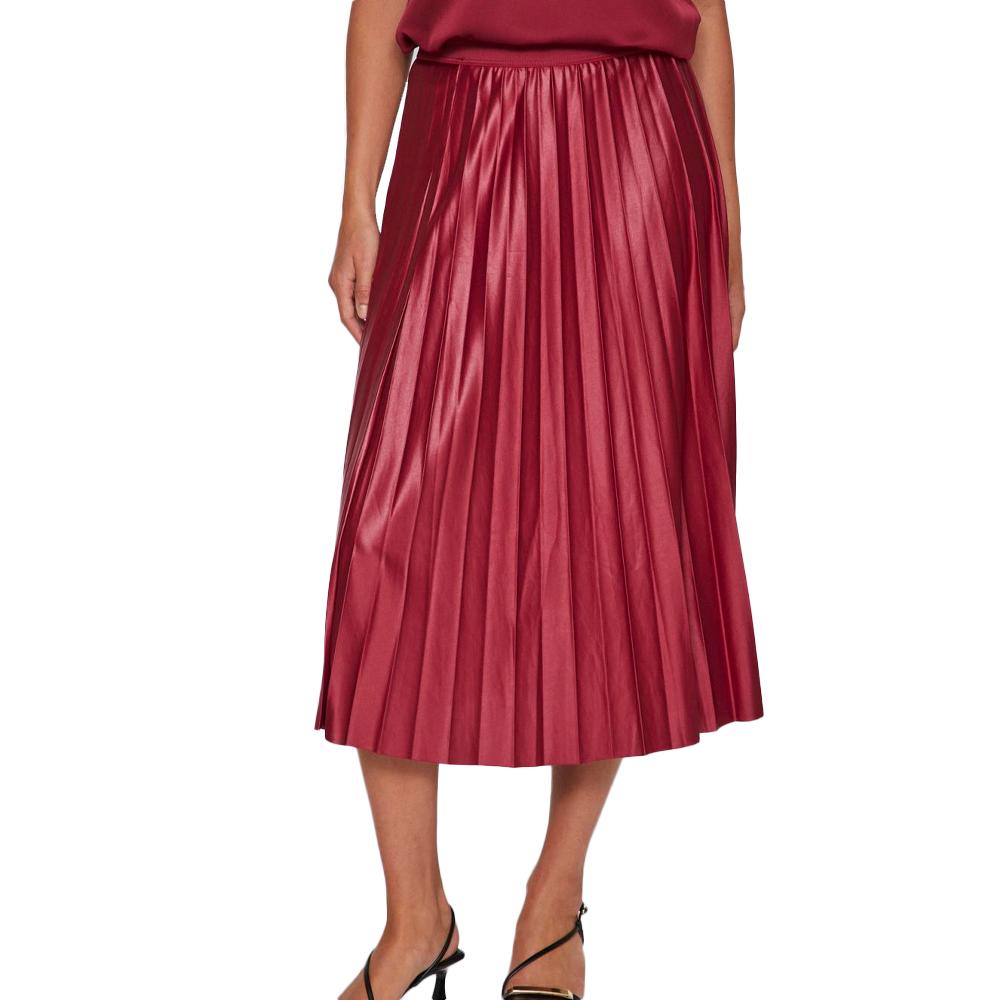 Jupe Plissée Rouge Femme Vila Nitban pas cher