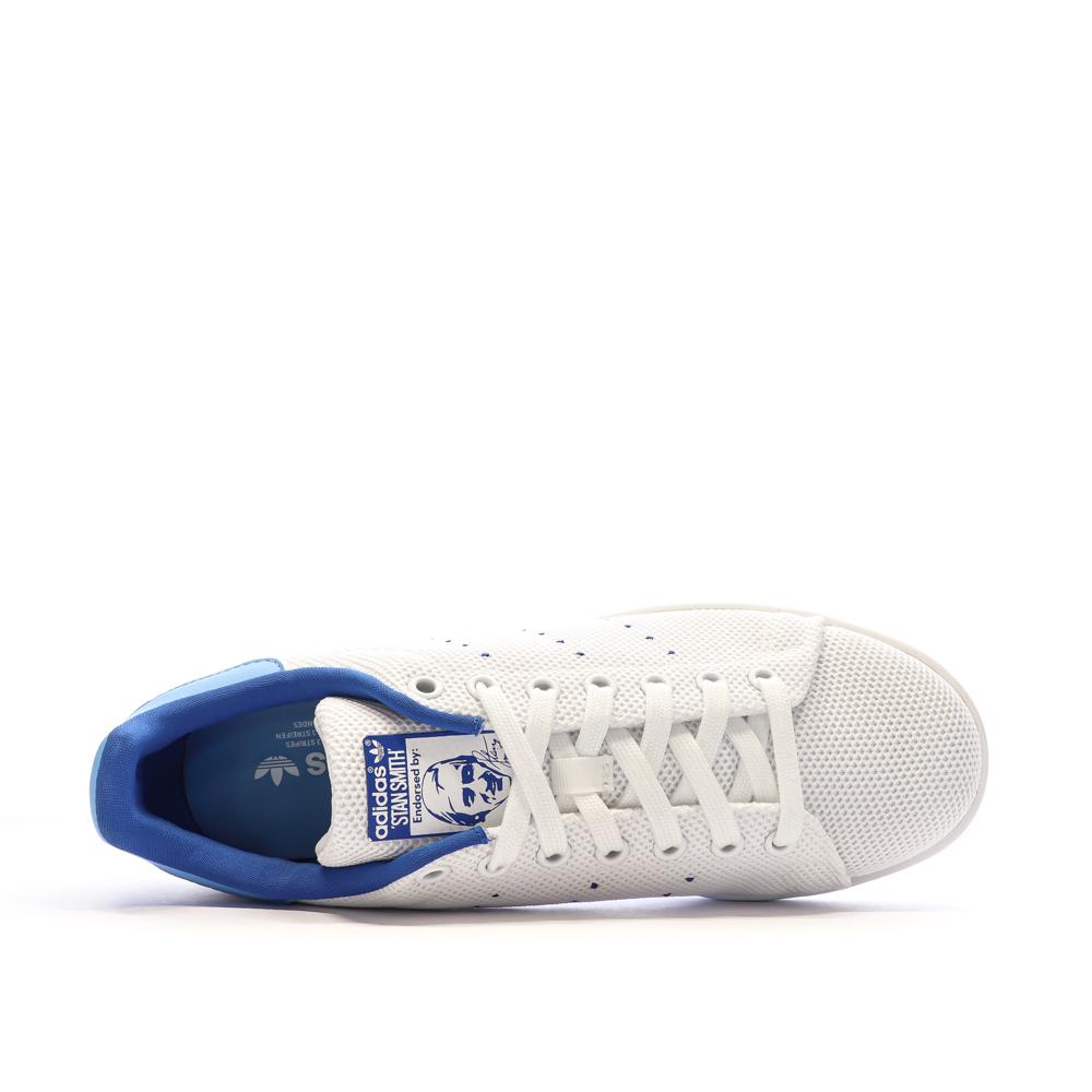 Baskets Blanches/Bleu Homme Adidas Stan Smith ID3115 vue 4