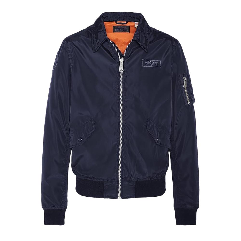 Veste Bombers Marine Homme Schott Blouson Cwu pas cher
