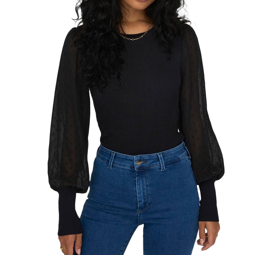T-Shirt Manches Longues Noir Femme Only Jasmine pas cher