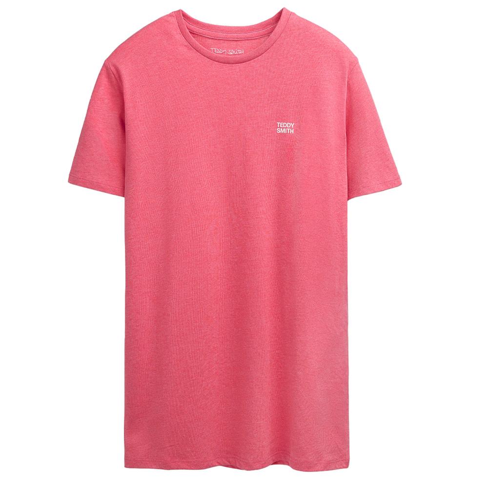 T-shirt Rose Homme Teddy Smith Total 1 pas cher