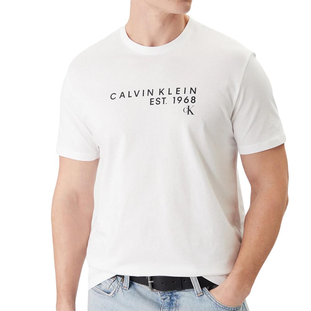 Weißes Herren-T-Shirt von Calvin Klein Jeans – Großhandel günstig