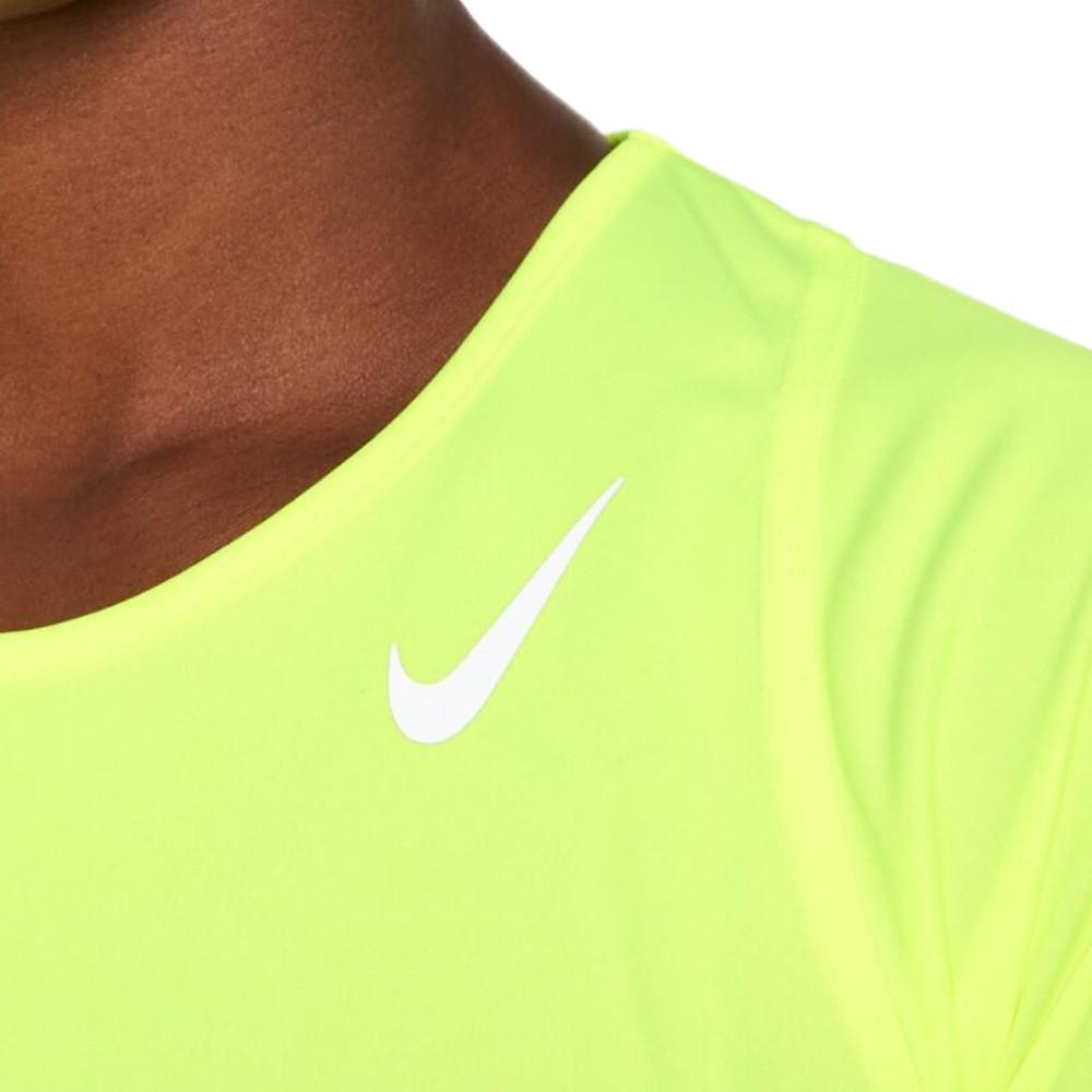 T-shirt Jaune fluo Femme Nike Race vue 3