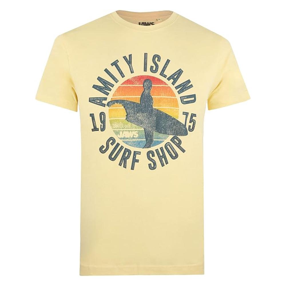 T-Shirt Jaune Homme Jaws Amity Surf Shop vue 2