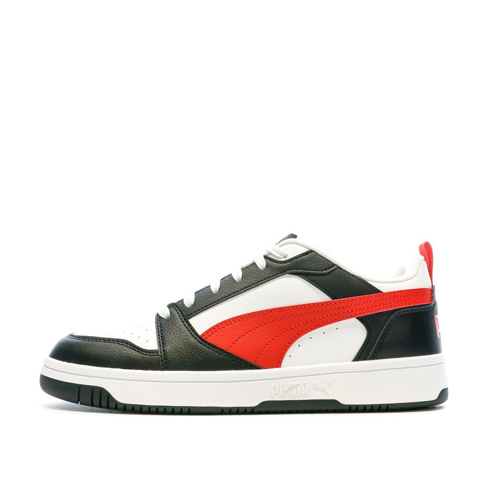 Baskets Noires/Blanches/Rouges Homme Puma Rebound V6 Low pas cher
