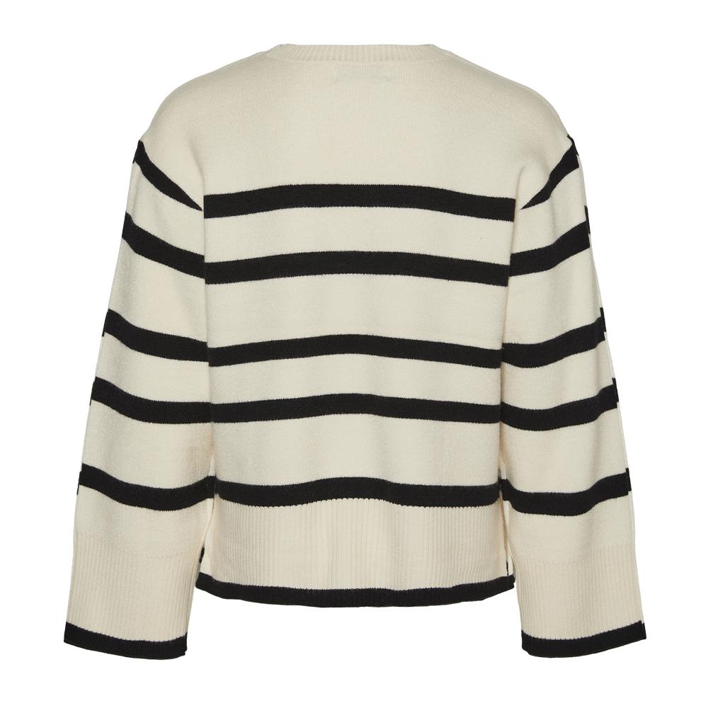 Pull Ecru/Noir Fille Vero Moda Saba vue 2