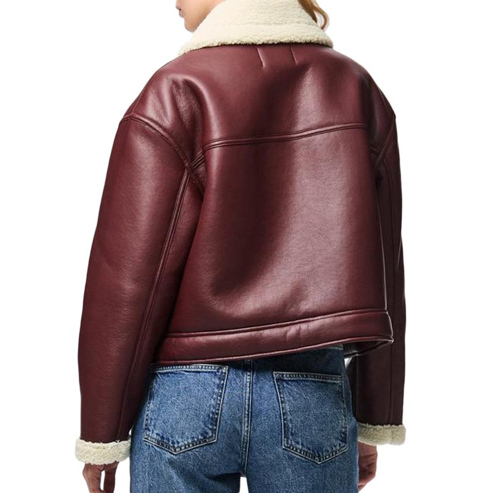 Veste Bordeaux Femme Pieces Janelle vue 2