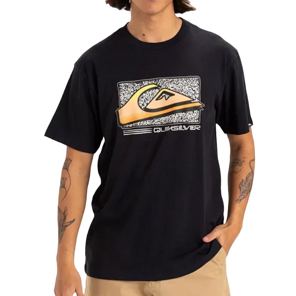 T-shirt Noir Homme Quiksilver Retro Fade Yem pas cher