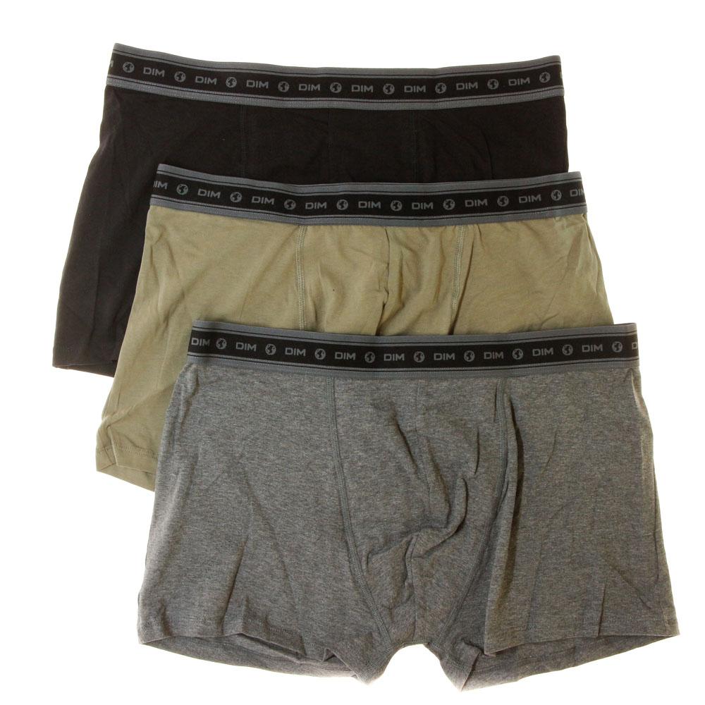 Lot de 3 Boxers Vert/Gris/Noir Homme Dim D6596 pas cher