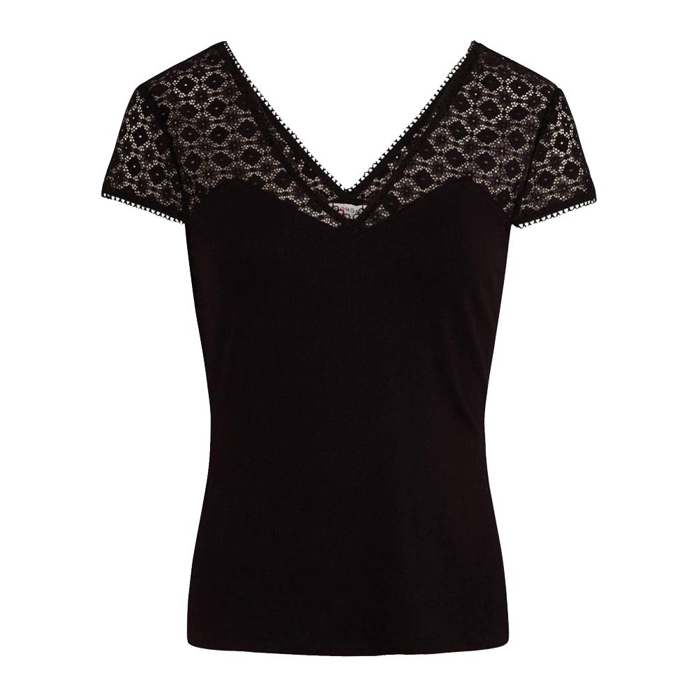 T-shirt Noir Dentelle Femme Morgan DFLO pas cher