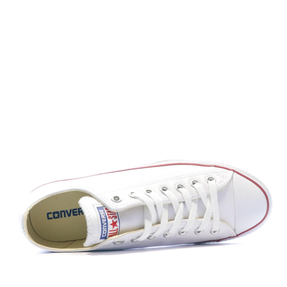 All Star Baskets cuir blanc homme/femme Converse vue 4